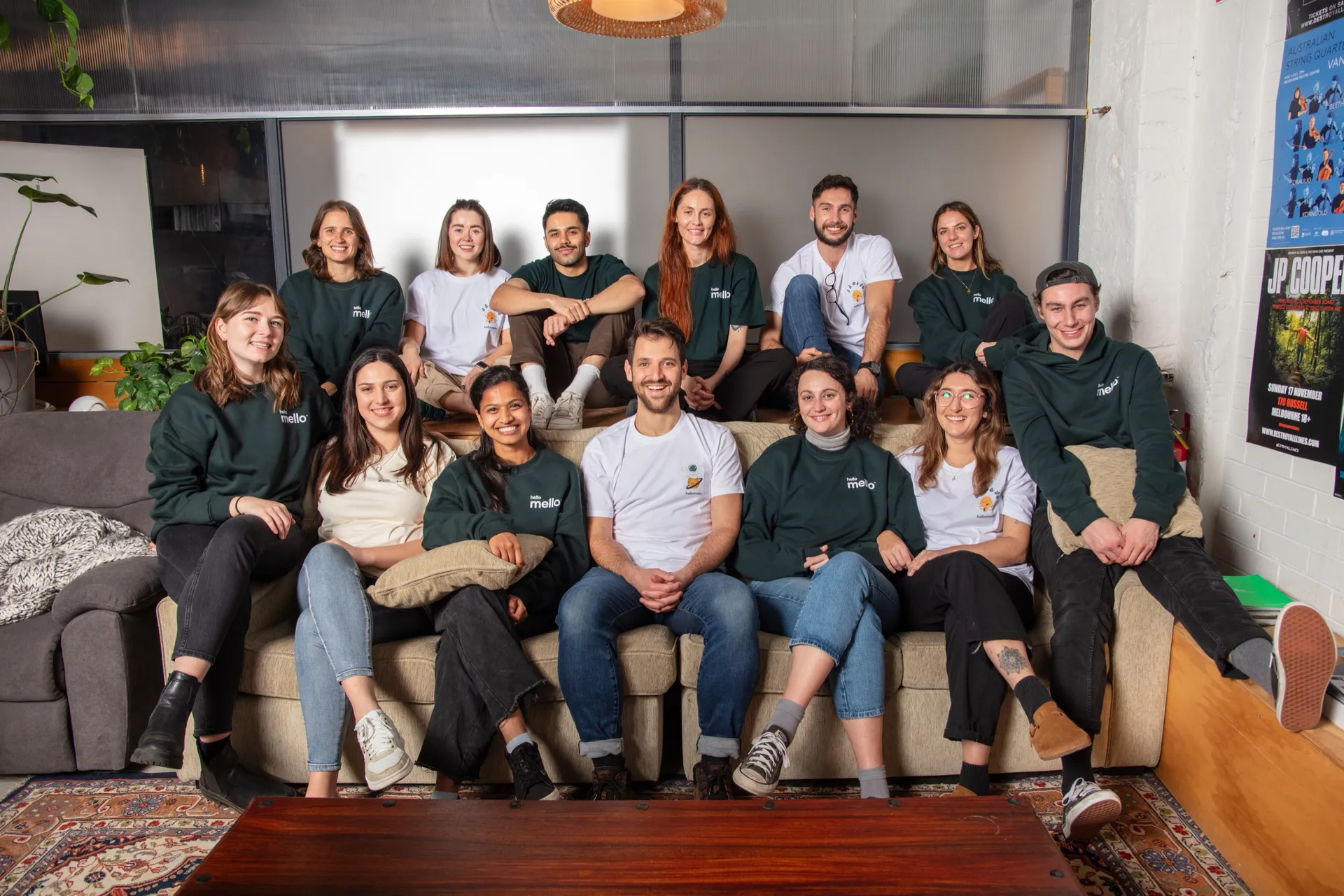 Diverse Hellomello team collaborating